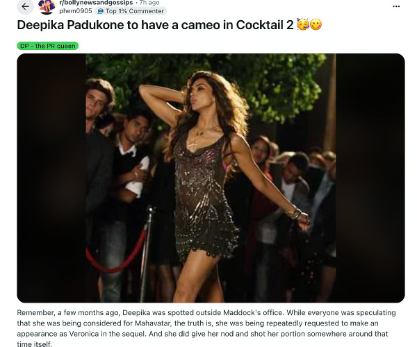 Deepika Padukone Ready To Return As Veronica In Cocktail 2