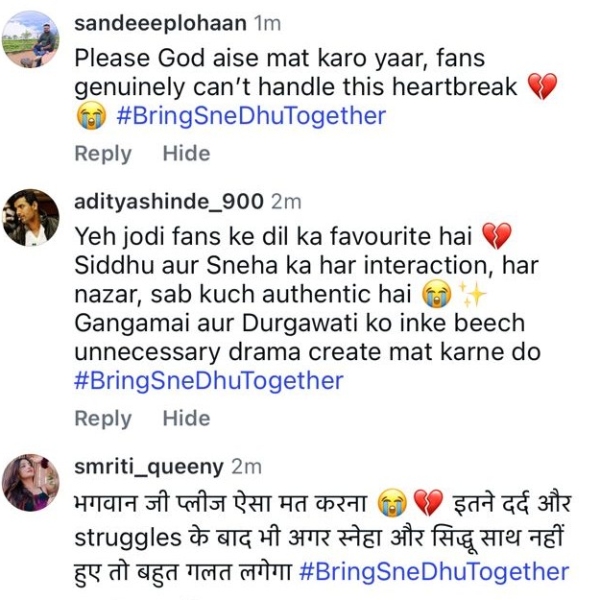 Ganga Mai Ki Betiyan Fans Trend Against SneDhu Separation Ganga Mai Ki Betiyan Fans Trend Against SneDhu Separation