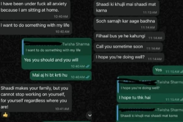 Twisha Sharam Final Chats Screenshot Credit NDTV