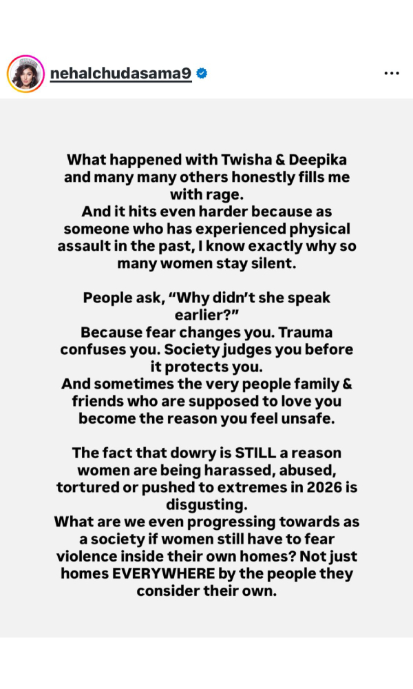 Bigg Boss 19 Fame Nehal Chudasama Takes A Strong Stand Bigg Boss 19 Fame Nehal Chudasama Takes A Strong Stand