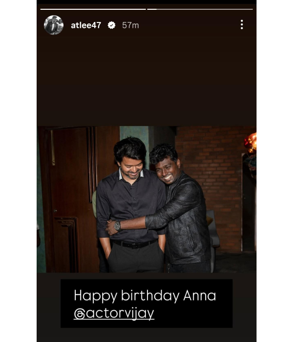 Atlee s Heartwarming Wish For Vijay On His Birthday Atlee s Heartwarming Wish For Vijay On His Birthday