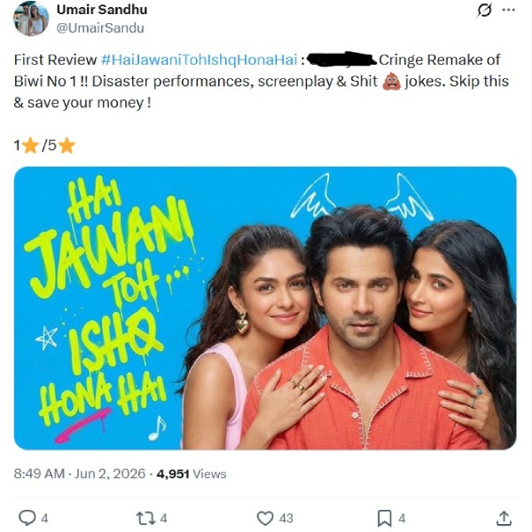 Hai Jawani Toh Ishq Hona Hai Early Review Out