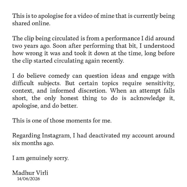 Who Is Madhur Virli Another Comedian Under Fire Who Is Madhur Virli Another Comedian Under Fire