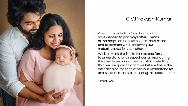 ஜிவி பிரகாஷ் - சைந்தவி