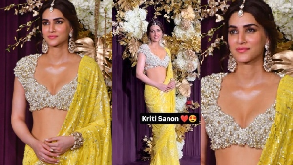 पीले रंग की साड़ी में बला की खूबसूरत लगी कृति