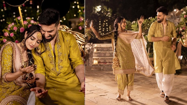 हाथों में लगाया मंडला महेंदी डिजाइन 