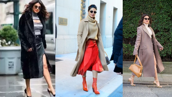 ओवरकोट और स्कर्ट का कॉम्बिनेशन