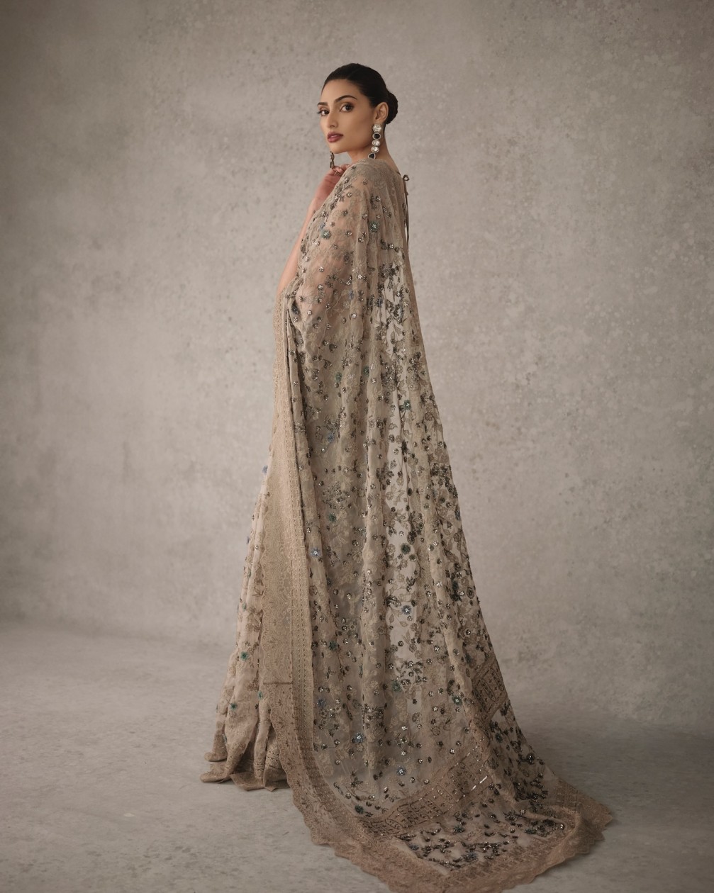 Embroidered And Stone Work Saree 