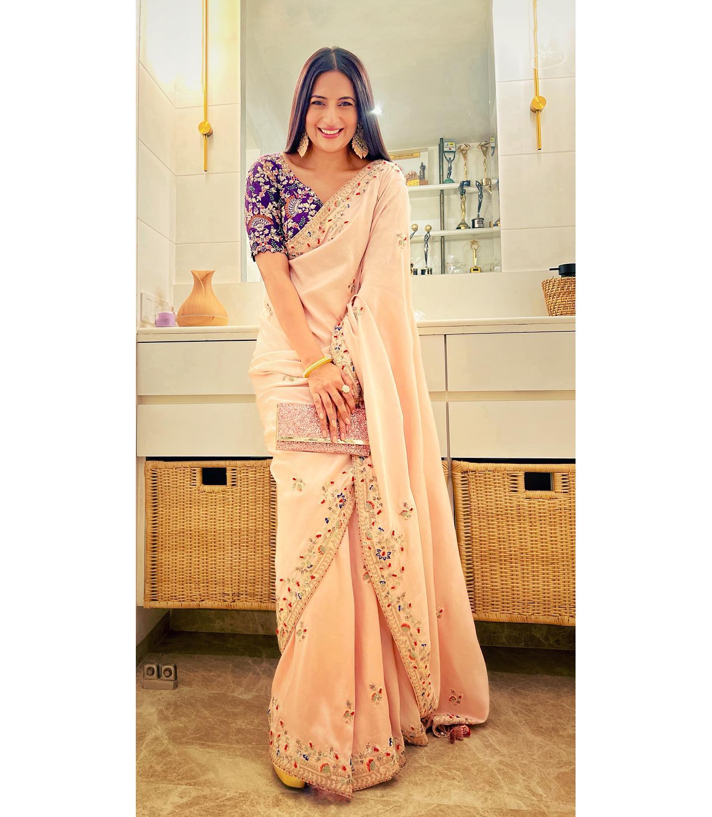 Tissue With Embroidery Saree