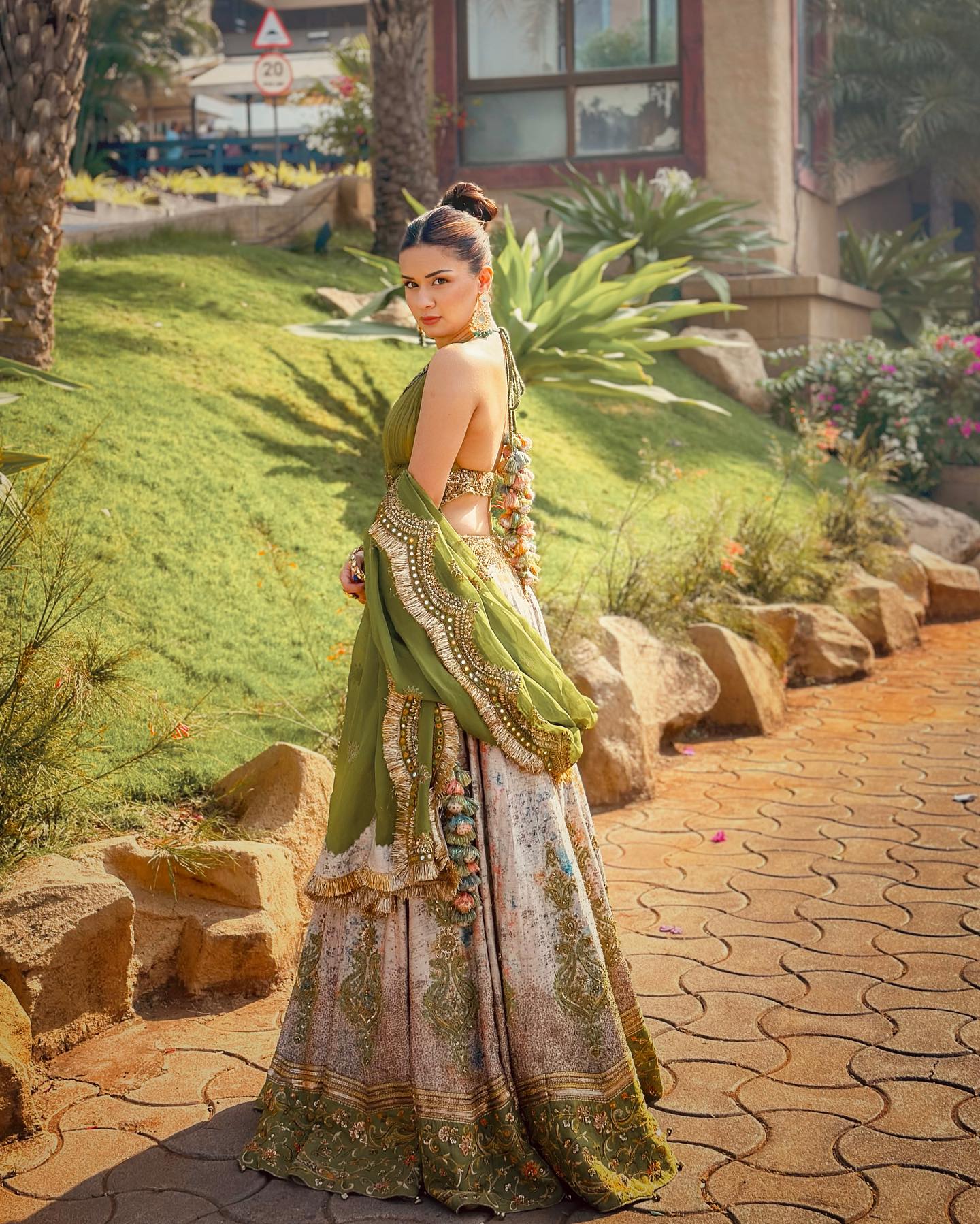 Embroidered Lehenga For Mehendi