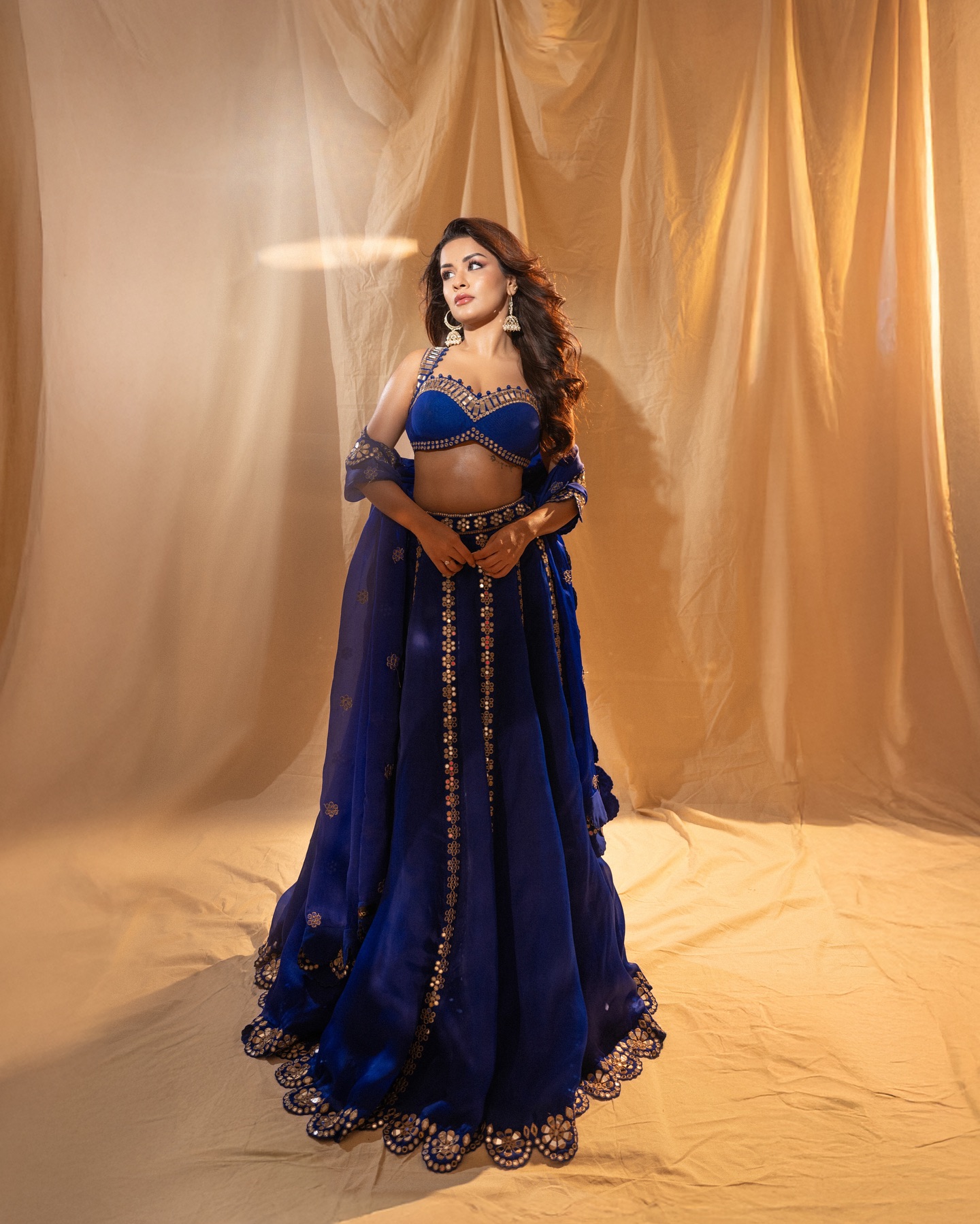 Mirror Work Lehenga For Reception 