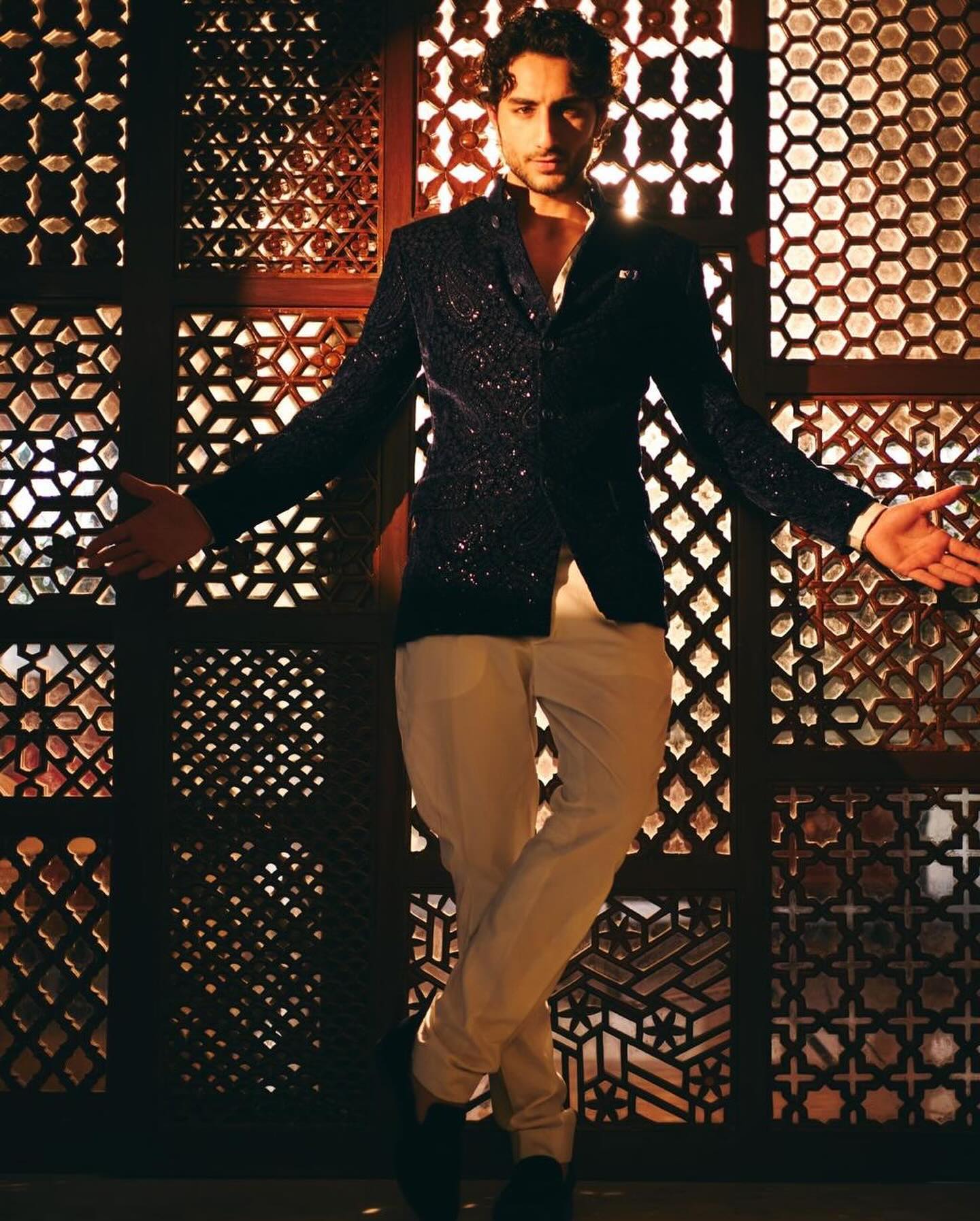 Shimmery Blazer With Trouser 