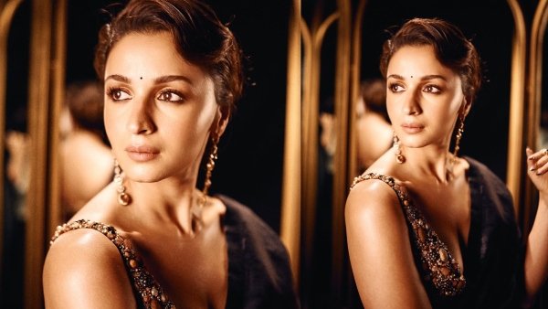 आलिया भट्ट का ब्लैक साड़ी लुक