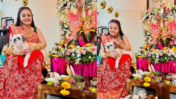 देवोलीना भट्टाचार्जी का गुलाबी और सफ़ेद थीम