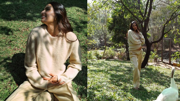 प्रेग्नेंसी ग्लो के साथ बेबी बंप