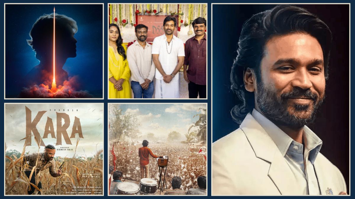 Dhanush’s Upcoming Lineup: Kara, D55, Kalam Biopic, D56 and Ilaiyaraaja Biopic Promise a Power-Packed 2026