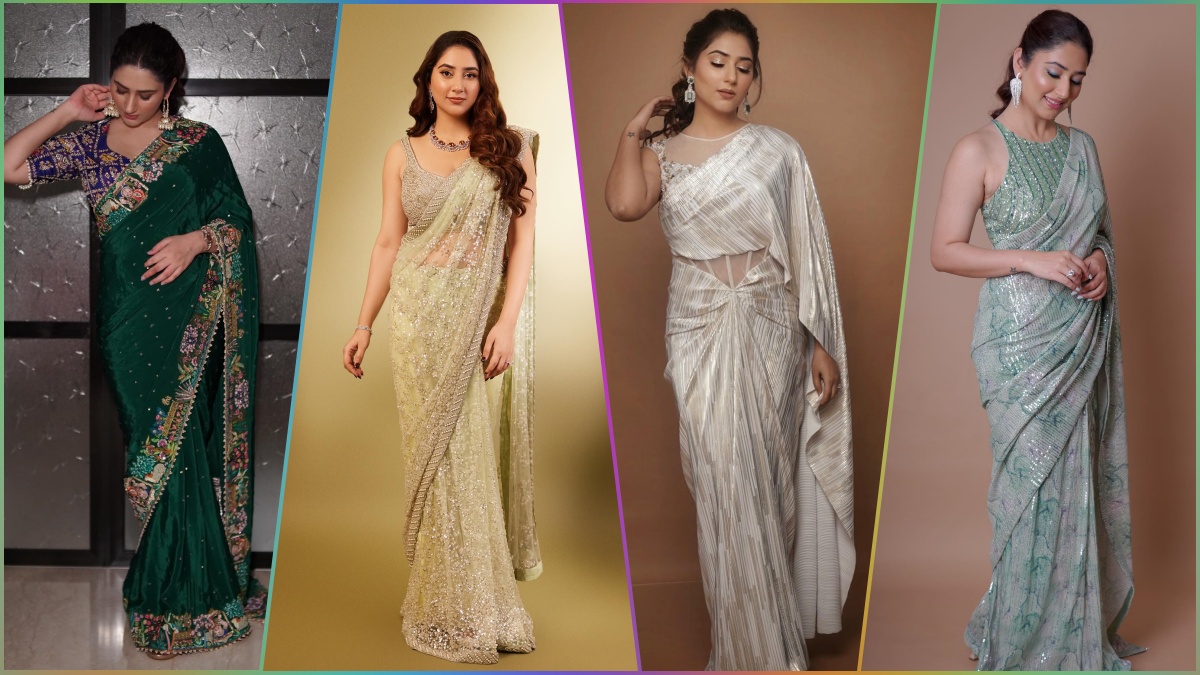 Disha Parmar Glamorous Saree And Blouse Designs For 30 Plus