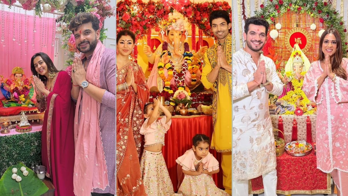 Ganesh Chaturthi 2025: TV Stars Like Karan-Tejasswi & Vicky-Ankita Welcome Bappa, See Photos