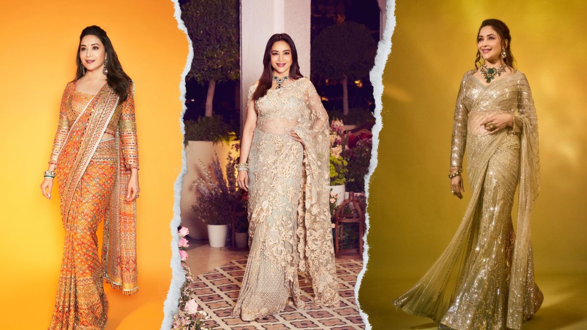 Madhuri Dixit Evergreen Saree Designs For 50 Plus