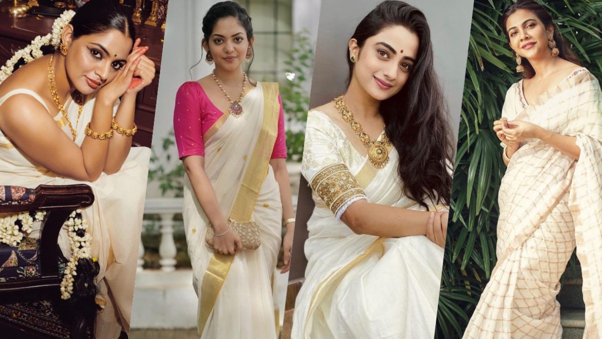 Onam 2024: M-Town Actresses In Classic Kasavu Sarees