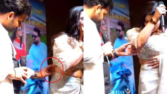 ವೇದಿಕೆಯಲ್ಲಿ ಅಸಭ್ಯವಾಗಿ ನಟಿಯ ಸೊಂಟ ಮುಟ್ಟಿದ ಪವರ್ ಸ್ಟಾರ್; ಭಾರೀ ಟೀಕೆ