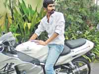 Yogish's Hayabusa bike is out of action Yogish's Hayabusa bike is out of action