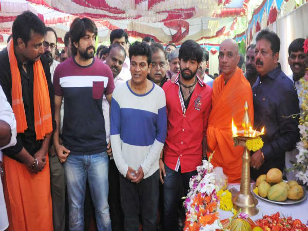 Shivanna, Darshan, Yash together in Happy Birthday movie Mahurtha