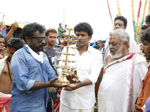 Kannada Actor Puneeth Rajkumar shoots in Nanjangud