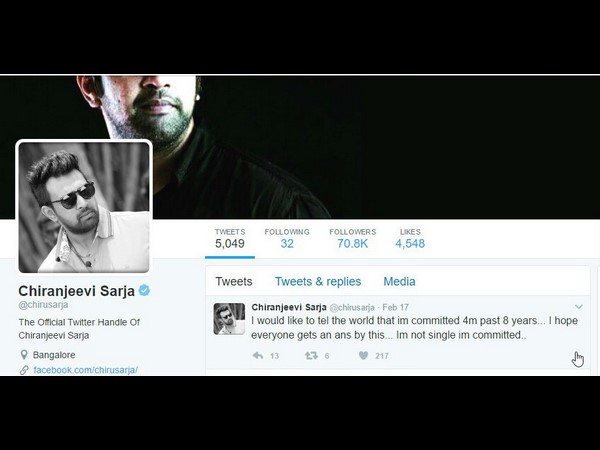 ಚಿರು ಮಾಡಿರುವ ಟ್ವೀಟ್ ಇದು. 