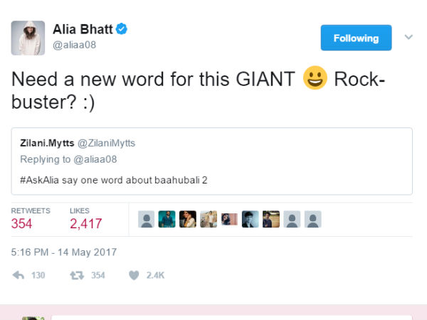 Alia Bhatt wants to work with tollywood actor Prabhas