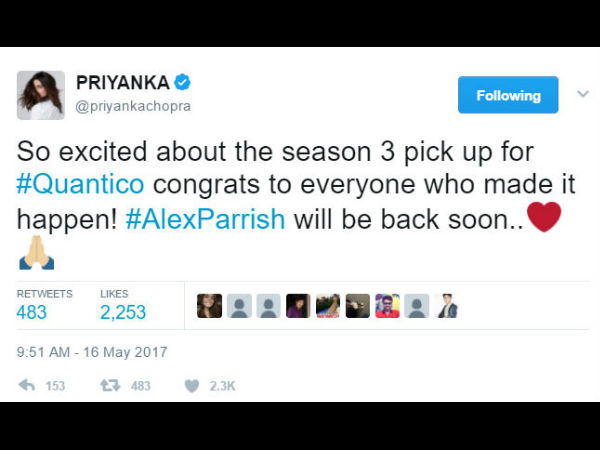 Priyanka Chopra's Quantico Renewed For Short Third Season