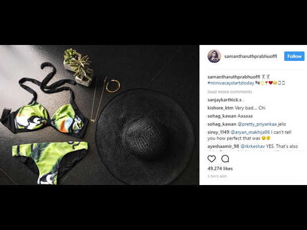 ಹಾಲಿಡೇ ಮೂಡ್ ನಲ್ಲಿದ್ದ ಸಮಂತಾ 