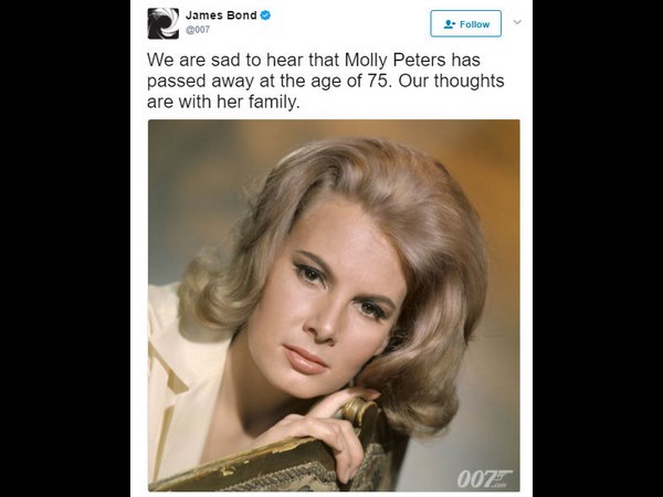 James Bond Girl Molly Peters Passes Away At 75