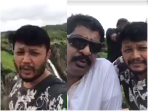 Ganesh And Yogaraj Bhat In Jog Falls.