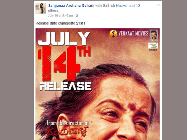 Sanjjanaa Creates Blunder In Her Facebook Account 