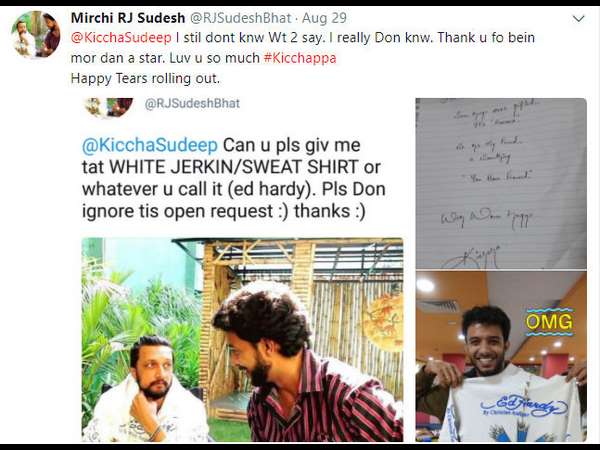 ಜಾಕೆಟ್ ಜೊತೆ ಖುಷಿ ಹಂಚಿಕೊಂಡ ಸುದೇಶ್