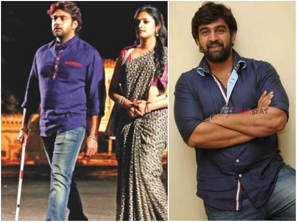 Chiranjeevi Sarja playing a blind person role in 'Samhara' movie. 