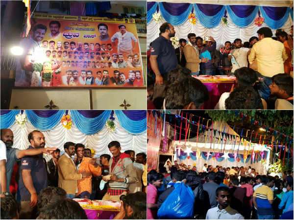 ಕೇಕ್ ಕತ್ತರಿಸಿ ಸಂಭ್ರಮಿಸಿದ ಧ್ರುವ ಫ್ಯಾನ್ಸ್ ಕೇಕ್ ಕತ್ತರಿಸಿ ಸಂಭ್ರಮಿಸಿದ ಧ್ರುವ ಫ್ಯಾನ್ಸ್