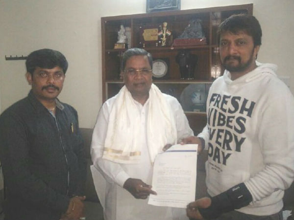 kiccha Sudeep met CM Siddaramaiah