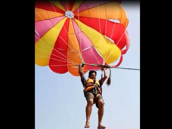 Shivaraj Kumar has done a Parasailing in Goa