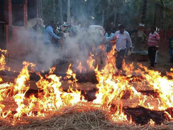 Challenging star Darshan visited his Farm House in Mysore yesterday