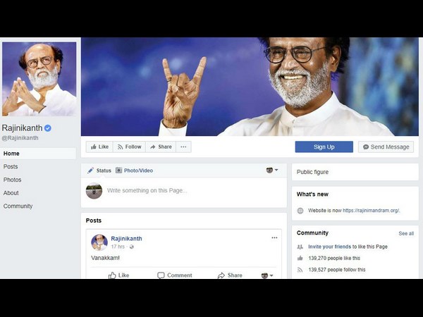 ಫೇಸ್ ಬುಕ್ ಗೆ ಲಗ್ಗೆ ಇಟ್ಟ ರಜನಿಕಾಂತ್