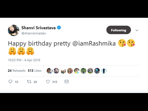 ಸಾನ್ವಿಗೆ ಶುಭಕೋರಿದ ಶಾನ್ವಿ