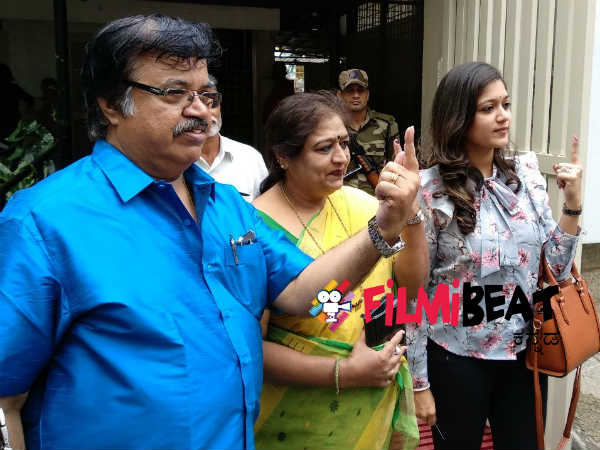 thara and meghana raj family voted in jayanagar
