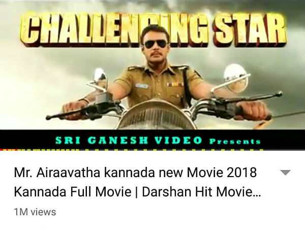 mr airavata crossed 1 million views on youtube