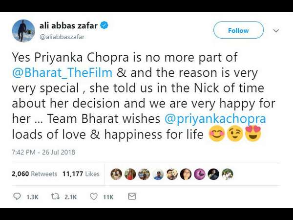 ಅಲಿ ಅಬ್ಬಾಸ್ ಝಫರ್ ಮಾಡಿರುವ ಟ್ವೀಟ್ ನೋಡಿ...