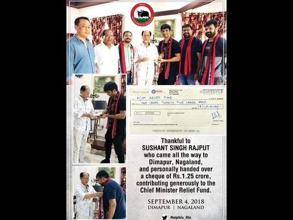 Sushant Singh Rajput support to Nagaland flood