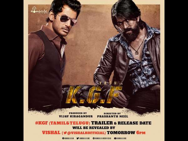 KGF Tamil and Telugu trailer release date will be revealed by vishal