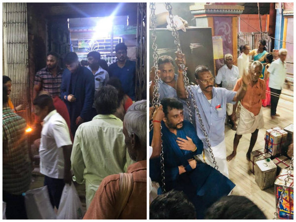 Kannada Actor Darshan visits Surya Bhagvan temple in Tamil Nadu Kannada Actor Darshan visits Surya Bhagvan temple in Tamil Nadu