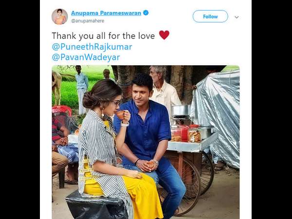 Anupama parameswaran thanks to all fans